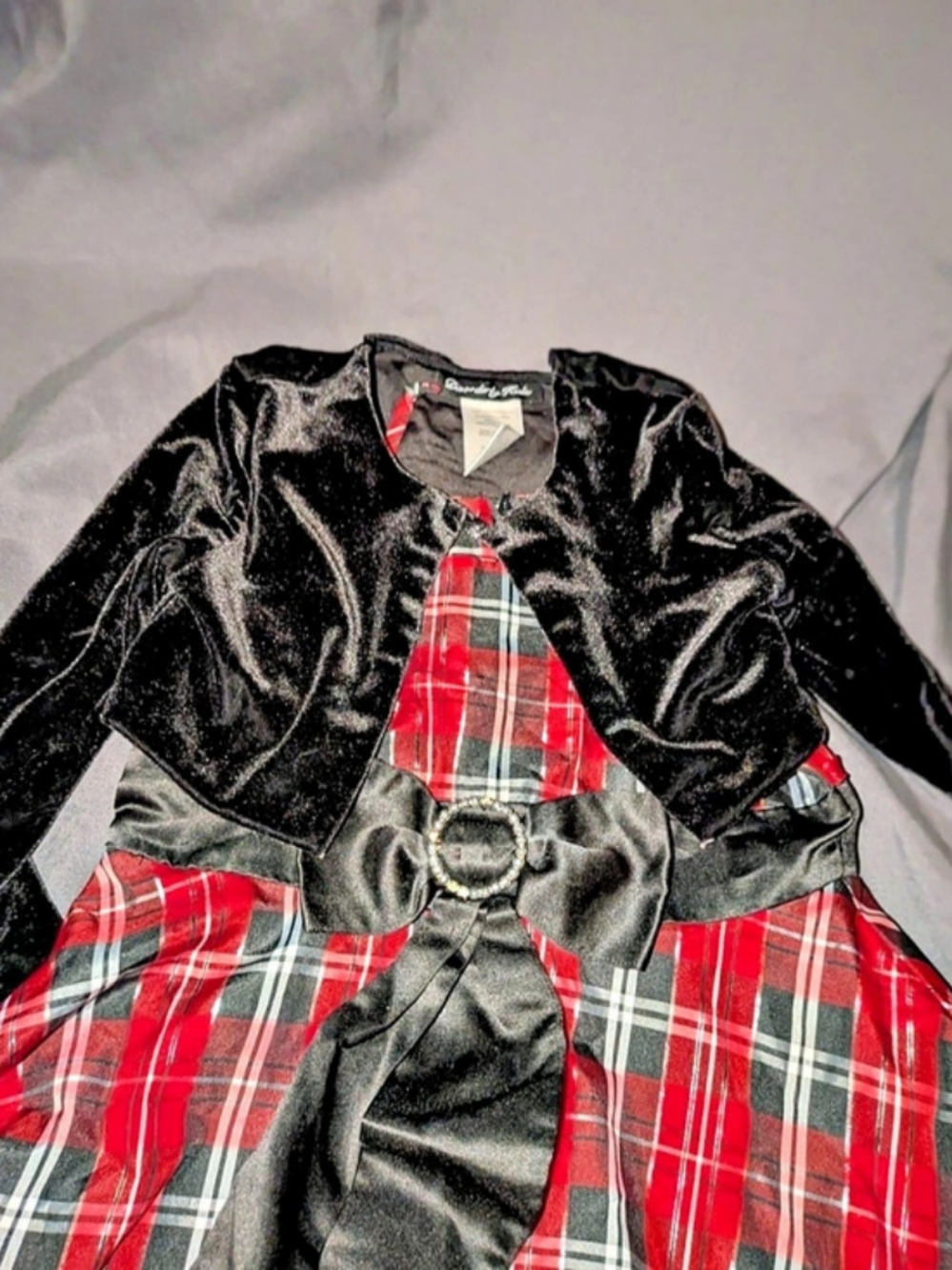 Disorderly Kids Girls Size 4 Plaid Dress Set Like New